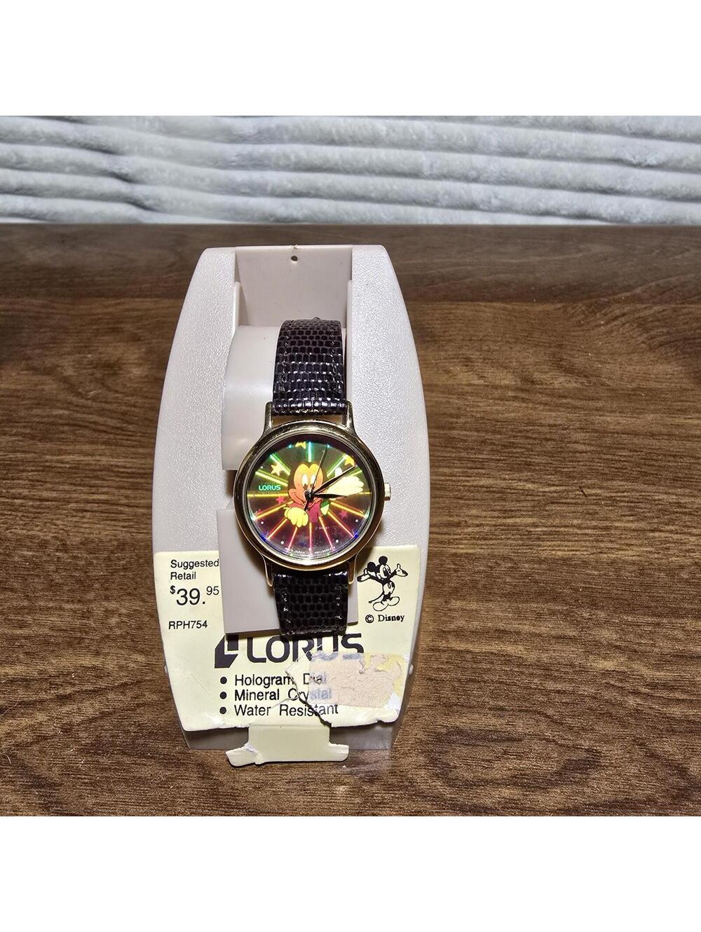 Vtg Lorus Seiko Disney Mickey Mouse Holographic Watch V811-8430 NIB Paperwork